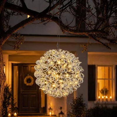 Productafbeelding van LED draadbol 40 cm met 200 warmwitte leds en timer