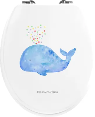 Produktbild von Mr. & Mrs. Panda WC Sitz Wal Konfetti - Weiß - Geschenk, Klodeckel, Trennung, Meer, Klo-Deckel, Geburtstag, Toilettendeckel, Wale, WC-Sitz, Brille, Klobrille, Motivation
