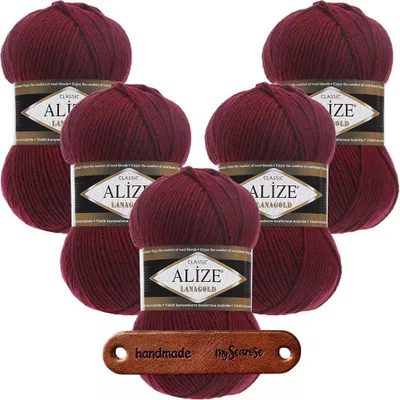 Produktbild von 5 x ALIZE Lanagold 57 Bordeaux mit Label