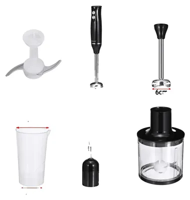 Obrázek produktu pro Ruční mixér, nerezová čepel, dvě rychlosti, 4 v 1