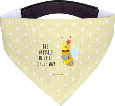 Produktbild von Mr. & Mrs. Panda Halstuch Biene Blume - Gelb Pastell - Geschenk, Für Hunde, Hund, Hundehalstuch, Tuch