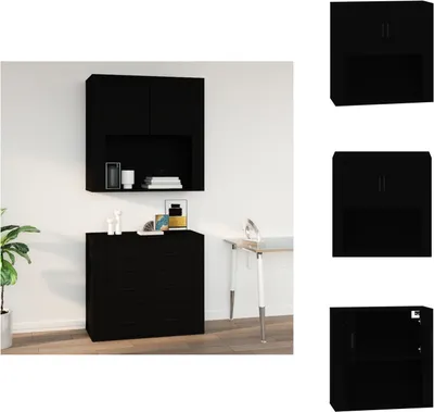 Immagine prodotto di vidaXL Armadio a muro nero 80x33x80 cm in materiale ligneo - Credenze