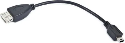 Produktbild von Gembird USB mini/USB 0.15m, 0,15 m, Mini-USB B, USB A, USB 2.0, Männlich/Weiblich, Schwarz