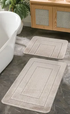 Produktbild von Mijolnir, Cerceve - Mink, Badematten-Set (2 Stück), Nerz, 100 % POLYPROPYLEN, 50 x 80 cm