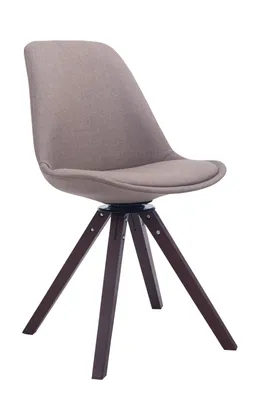 Produktbild von TPFLiving Besucherstuhl Troll Stoff Gestell Buchenholz Walnuss Square drehbar taupe