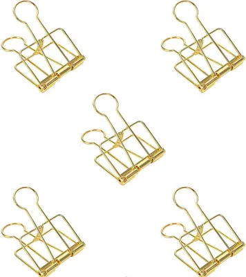 Productafbeelding van Set van 5 gouden draadbinderclips van 51 mm
