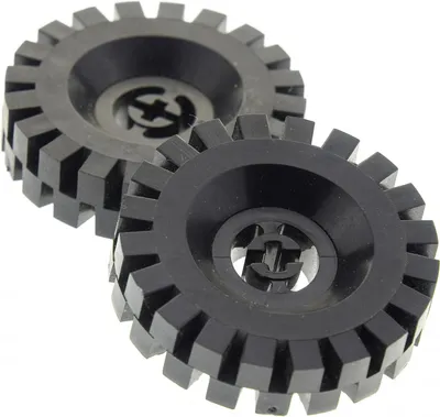 Produktbild von 2x Lego Technic Rad 17x43 schwarz Reifen Felge schwarz 3634 3482c03