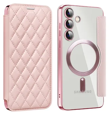 Image de Étui Smart Cover en similicuir pour Samsung Galaxy S24 Plus, protection intégrale à 360°, compatible MagSafe et RFID, anti-vol de données