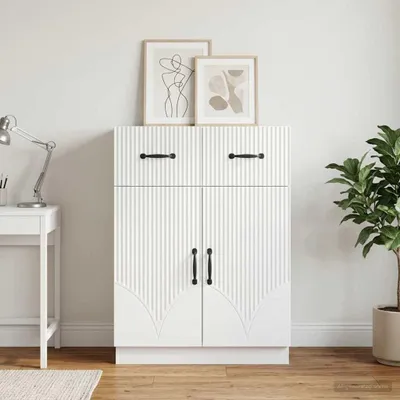 Image de Buffet à tiroirs vidaXL, blanc, 66 x 34,5 x 87 cm, aggloméré