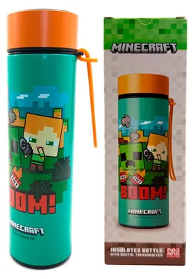 Obrázok produktu pre Termoska s motívom Minecraft, nerezová oceľ, objem 450 ml