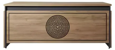 Produktbild von Großer Arbeitsschreibtisch Büroeinrichtung Praxis Tisch Luxus Möbel Holz