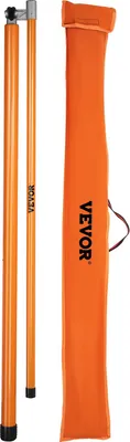 Productafbeelding van Hoogtemeter voor vrachtwagens, 141 cm. Robuuste hoogtemeter voor vrachtwagens, gemaakt van glasvezel, met verstelbare stang. Niet-geleidende hoogtemeter voor vrachtwagens, inclusief draagtas. Hoogtemeter voor vrachtwagens