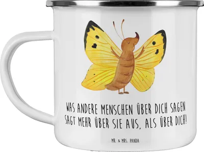 Produktbild von Mr. & Mrs. Panda Emaille Tasse Mobbing bewältigen Selbstwert - Weiß - Geschenk, Vertrauem, Zuversicht, optimistisch leben, Becher, Hoffnung, Teetasse, Pott, Reisebecher
