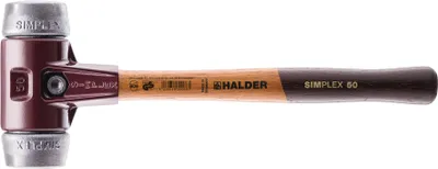 Produktbild von Halder Schonhammer Durchmesser 30mm 400g Simplex mit Schlageinsatz silber / W-Metall - 3009030