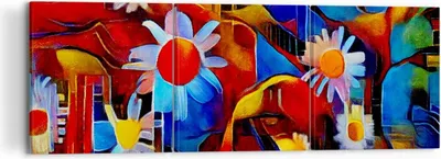 Produktbild von Bild auf Leinwand - Leinwandbild - Blume Abstraktion - 120x40cm - Wand Bild - Wanddeko - Wandbilder - Leinwanddruck - Bilder - Kunstdruck - Wanddekoration - Leinwand bilder - Wandkunst - CA120x40-3466