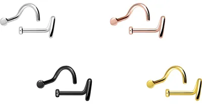 Produktbild von Nasenpiercing, Nasenstecker Chirurgenstahl Nasenstecker Spirale PLATTE