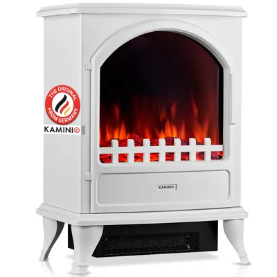 Obrázek produktu pro KAMINIO Elektrický krb LENI – Elektrický krb s topením, 3D efekt plamenů – bílý