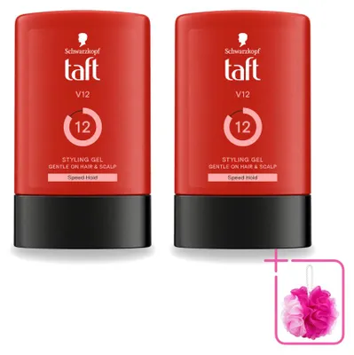 Imagen del producto de 2 unidades de gel de peinado Taft V12 - Fijación extremadamente fuerte - 300 ml - Paquete económico - 2 unidades