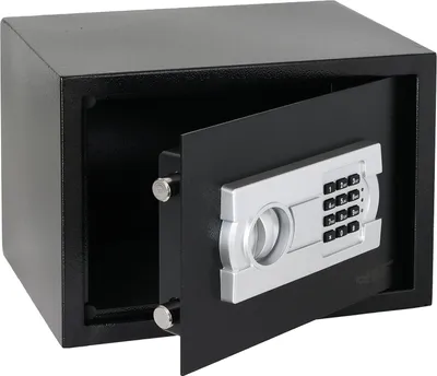 Möbeltresor mit Elektronikschloss von HMF mit den Maßen 35 x 25 x 25 cm in Schwarz