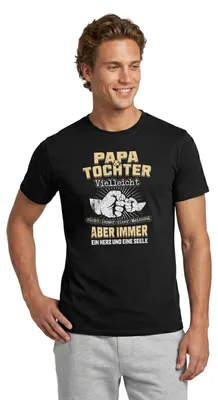 Produktbild von Spreadshirt Papa Und Tochter Ein Herz Und Eine Seele Vatertag Geschenk Männer T-Shirt, XXL, Schwarz