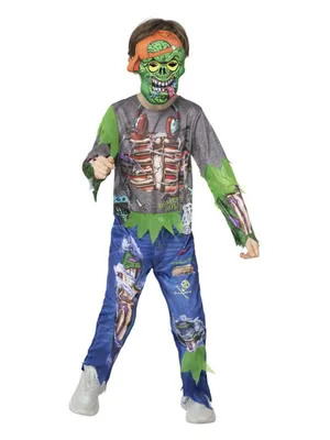Produktbild von Zombiegamer-Kostüm, Einteiler & Maske aus EVA-Schaumstoff
