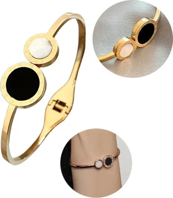 Productafbeelding van EDIBAZZAR | Vergulde chirurgische stalen armband, stijve gouden ring