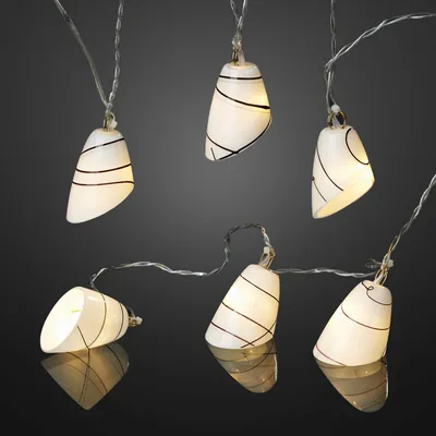 Produktbild von LED Lichterkette Glas Schirme 6 LED warmweiß Deko Beleuchtung Party Trafo Innen