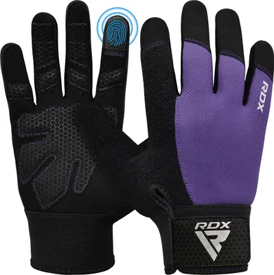 Produktbild von RDX Gewichtheberhandschuhe für das Fitnessstudio, Vollfinger-Touchscreen, atmungsaktiver, rutschfester, gepolsterter Handflächenschutz, Fitness-Krafttraining, Powerlifting