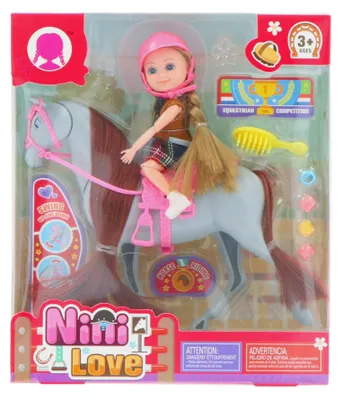 Produktbild von KiddyGo Puppen Spielset mit großem Pferd - Modepuppe Spielzeug