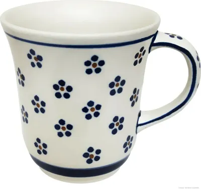 Produktbild von Original Bunzlauer Keramik 300 ml Kaffeebecher / Teetasse – Ø 9,5 cm, leicht geschwungene Silhouette, 10,3 cm hoch, Dekor 225