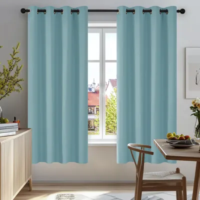 Produktbild von Verdunkelungsgardinen mit Kälteschutz, 160x132 cm, hellblau, 2er Set