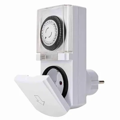 Zdjęcie produktu dla Wyłącznik czasowy dzienny, odporny na wilgoć mechaniczny, IP44, 230V~, 16A, maks. 3680W, kolor biały