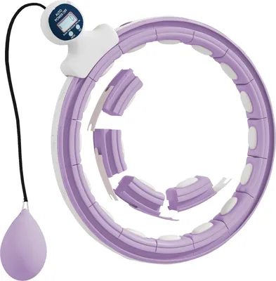 Immagine prodotto di Smart Hula Hoop per adulti con contatore di palline di peso 16 nodi (76-113 cm) Fitness regolabile Attrezzatura dimagrante silenziosa Infinity Hula Hoop per dimagrimento, Fitness Viola |