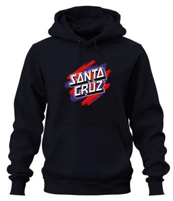 Produktbild von Santa Cruz California Beach Surfer Skateboard Kalifornien Hoodie Kapuzenpullover, Navy, XL