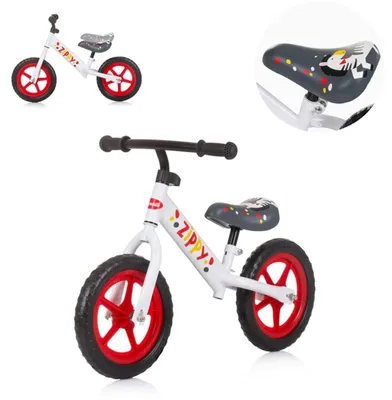 Immagine prodotto di Chipolino balance bike Zippy 12 pollici sedile regolabile in altezza, manopole antiscivolo rosso