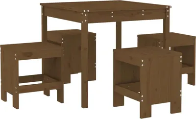 Productafbeelding van vidaXL 5-delige tuinset, honingbruin, massief grenenhout
