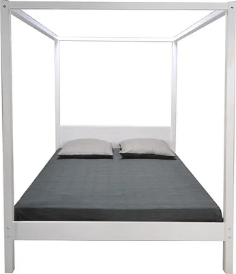 Produktbild von Himmelbett ROMANCE / Bett 160x200 - Weiß lackiert