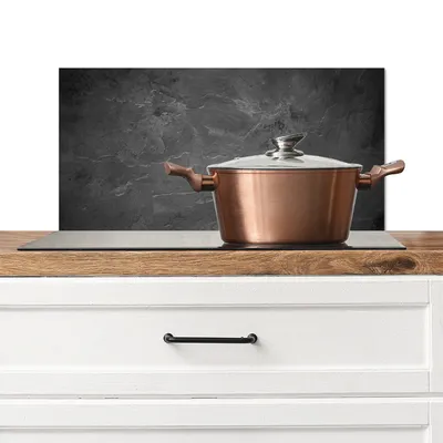 Produktbild von KitchenYeah®  Spritzschutz Küche - Küchenrückwand - Wandschutz für Herd und Spüle - Struktur - Zement - Beton - Grau - Vintage 60x30 - Alu-Dibond (Alternative zum Spritzschutz aus Glas) - Hitzebeständ