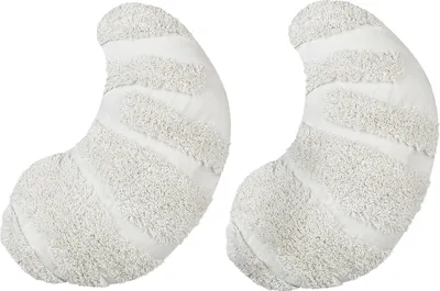 Produktbild von BELIANI Dekokissen 2er Set Weiß aus Baumwolle Croissant Form 40 x 25 cm für Kinderzimmer Wohnaccessoires Dekoration für Kinder