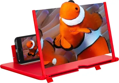 Produktbild von 12 Zoll Bildschirm Vergrößerungsglas, Handy Vergrößerungs Bildschirm Faltbarer Bildschirm 3D Handy Projektor Vergrößerungsglas Telefonhalter Bildschirmlupe für Smartphone
