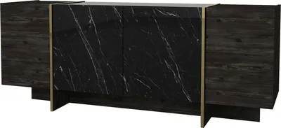 Immagine prodotto di Dmora Credenza Asto 46.6x180x75.5h cm Nero, Apertura Battente 4 Ante