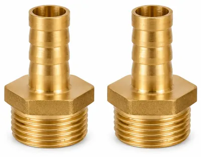 2x Messing Schlauchtülle 8 mm, 1/2 Zoll, Rohradapter