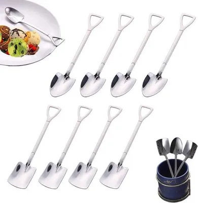 Produktbild von Set aus 8 Edelstahl Löffeln für Kaffee, Tee, Eis und Desserts