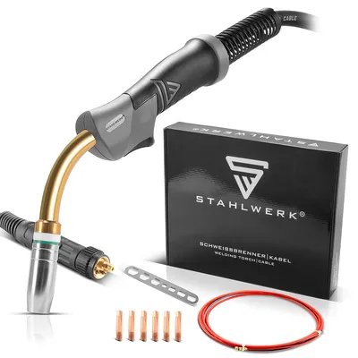 Produktbild von STAHLWERK Schweißbrenner MIG MAG AK25/MB25 für Aluminium mit 3 m Schlauchpaket