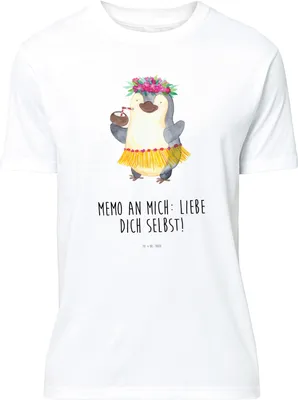 Produktbild von Mr. & Mrs. Panda Tshirt Pinguin Kokosnuss - Weiß - Geschenk, glücklich, Urlaub, Statementshirt, Hawaii, T-Shirt, S, mit Spruch, oberteil