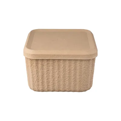 Image de Boîtes de rangement Blomus, lot de 2, modèle REDO L, couleur beige, dimensions : 30,5 x 20 cm