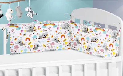 Produktbild von Kinderbett Mantel - 60x28 cm - Grau,Blau,Gelb