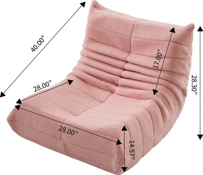Obrázok produktu pre Fauteuil pouf - pena s vysokou hustotou - pohovka pouf - kreslo do obývačky - zamat - ružová