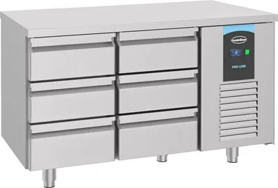Produktbild von Combisteel Kühltisch Belegstation mit 6 Schubladen aus Edelstahl 1400x700x850mm