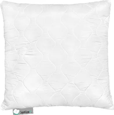 A white quilted pillow on a white background.